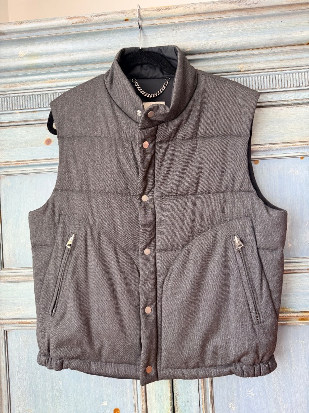 Sandro Men's Dark Gray Puffer Vest Size XL